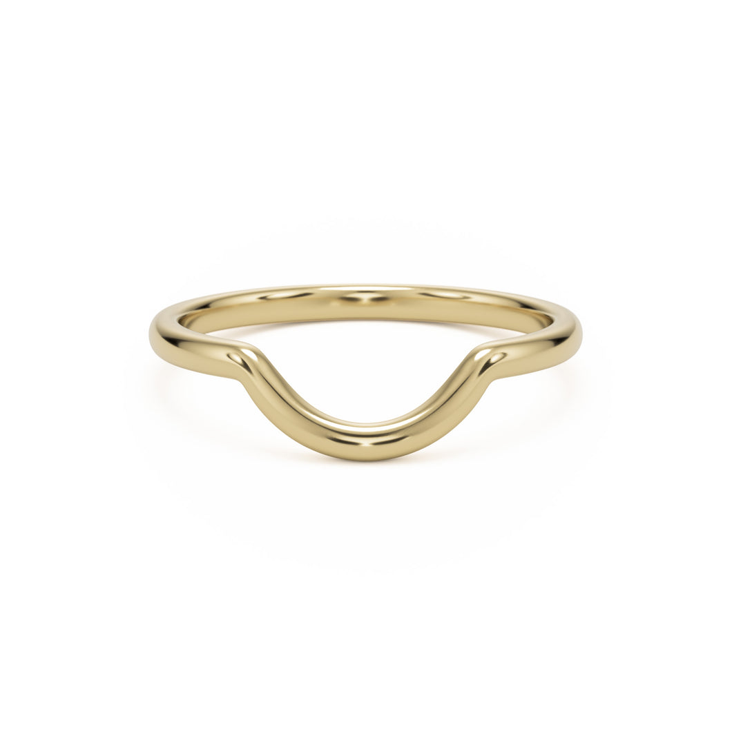 small curve wedding band 14k yellow gold