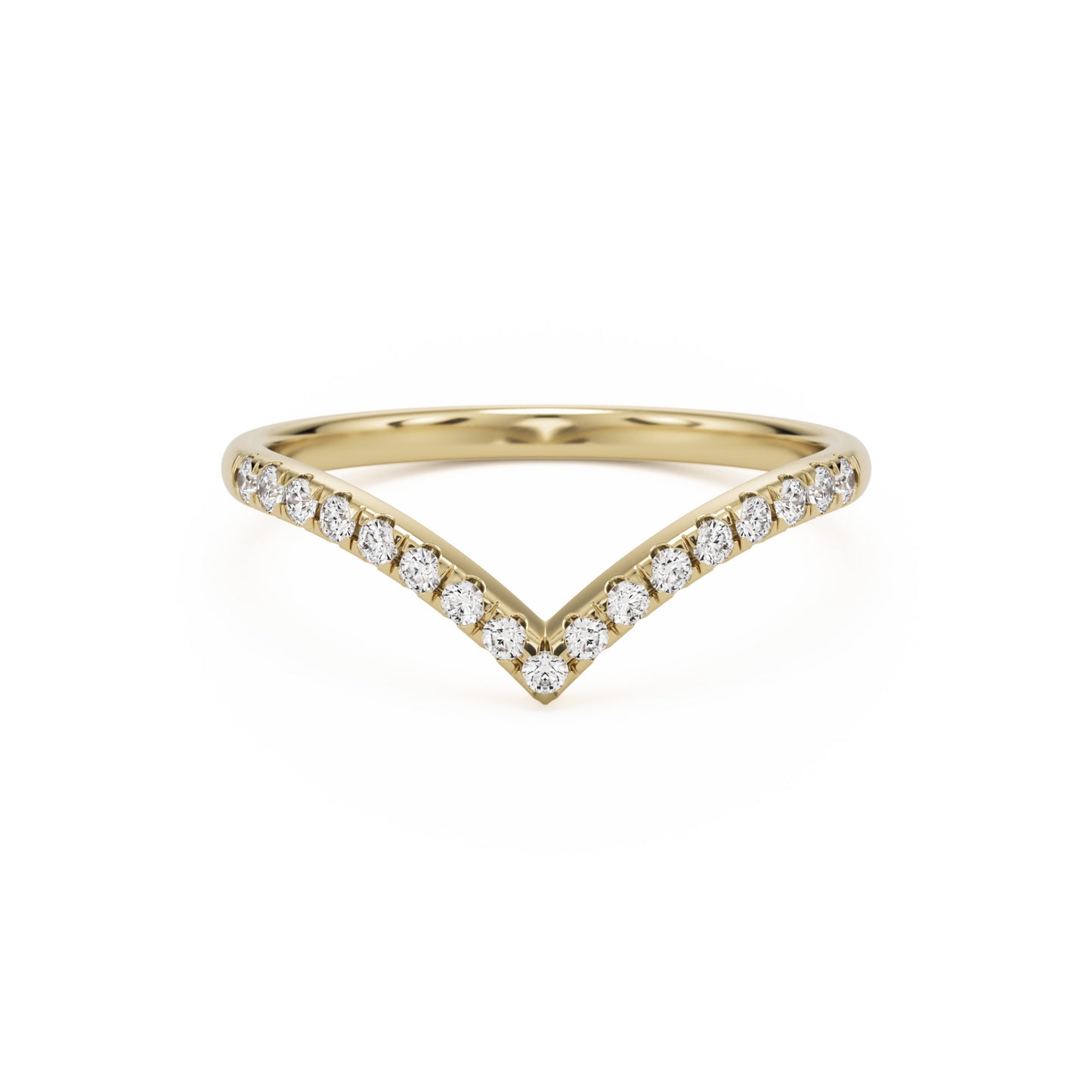 soft point pave wedding band 14k yellow gold