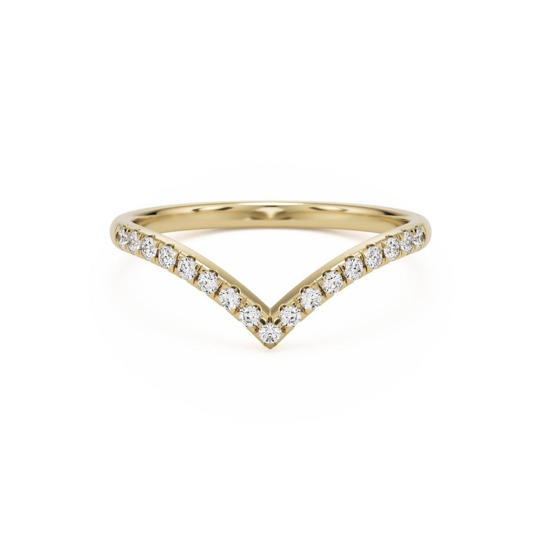 soft point pave wedding band 14k yellow gold